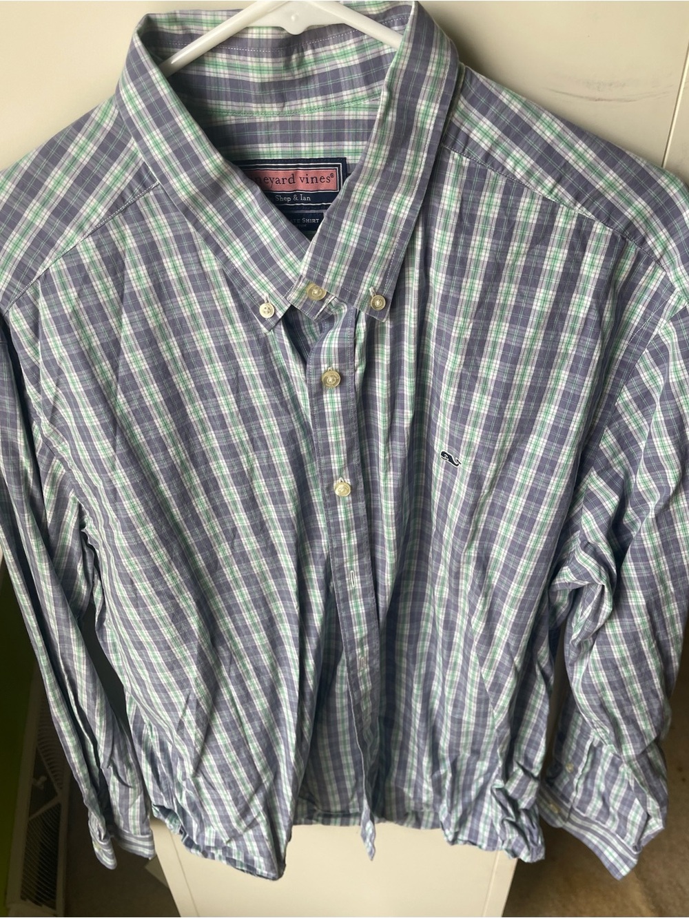 Vineyard Vines Green & Blue Plaid Button-Down Shirt